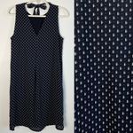 H&M NWT  Navy Sleeveless Printed V-Neck Dress Black White Tie Back Size 6 Photo 1