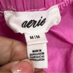 Aerie pink shorts size Medium paper bag high waisted ruffle hem lightweight Photo 3
