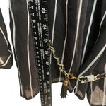 E&M Striped Romper Long Sleeve Chain Belt V Photo 9