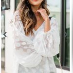 Vine & Love Looks Like Love White Textured Heart Blouse Photo 12