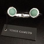 Vince Camuto  silver bangle With green stones Photo 0