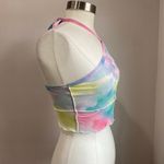Princess Polly  Polly Katie Top Multi Blue Pink Watercolor Mesh Halter Top Size 6 Photo 4