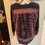 Lucky Brand Women's Bohemian Top - Navy and Pink Photo 1