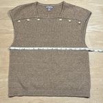 J.Crew  Sweater Shell with Buttons in Merino-Linen Blend Sz L Photo 7