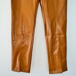 HAVE Los Angelos Brown Faux Leather High Waisted Front Slit Side Zip Pants Size L Photo 2