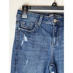 ZARA  Blue Medium‎ Wash Denim Distressed Raw Cut Hem Skinny Jeans 2 Photo 3