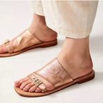 Free People  Mila Minimal Flat Sandals Metallic Slip-On Slides Casual Size 8 NIB Photo 0