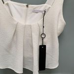 Black Halo White Sleeveless Crepe Crop Top 2 Photo 5