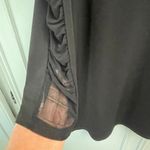 Clara Sun Woo Black Top Size Small Sheer Ruched Sleeves Dressy Casual Holiday Photo 2