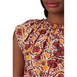Marni Women's S Orange Multi Floral Blouse Short Sleeve Top Photo 3