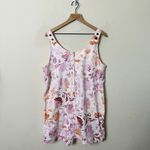 Anthropologie  Pilcro Sleeveless Denim Shift Mini Dress Floral Womens Size XL Photo 6