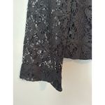 Lace Crochet Top With Velour Collar Black Small Whimsy Goth Biker Photo 1