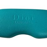 Christian Dior VTG Lunettes Sunglasses Case Turquoise Leather Blue Velvet Hard Photo 0