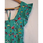 New Floral Tiered Mini Dress Summer Vacation Bridal Shower Bloomcore‎ Size XS Green Photo 1
