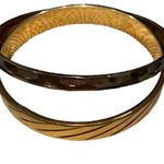 Monet  Vintage Gold Tone Bangle Bracelets Set of Two Photo 2