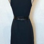 4c navy blue wrap dress with faux leather belt Size 2 Photo 1