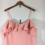 Likely NWT  Shania peach pink ruffle long thigh slit formal gown Photo 6