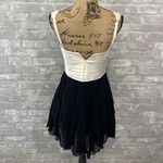 MM Couture Ivory and Black Cocktail Dress Photo 3