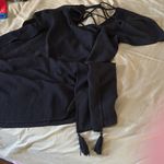 Kona Sol Swim cover up Black Open Back Top Photo 2