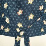 Vintage 90s Black Floral Suit Vest Button Front Adjustable Tie Back Cottage Size 10 Photo 5