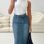 Princess Polly Denim Maxi Skirt Photo 0