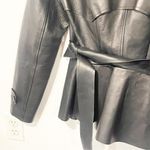 Ralph Lauren Size 2 Black Label Soft Lamb Leather Belted Short Trench Coat‎ Photo 7