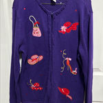 Bonworth  Vintage Purple Women's Sweater with Fashion Motifs Photo 0