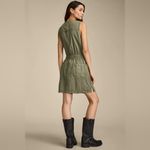 Lucky Brand  Cargo Utility Mini Dress Size Medium Tie Waist Snap Closure Photo 2