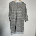 Vince  Melange Rib Trim Mini Shirt Dress Grey Space Dye Long Sleeve Knit Size M Photo 1