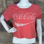Coca Cola Cropped Top Short Sleeve Graphic Tee Red White Woman's Size Large Photo 0