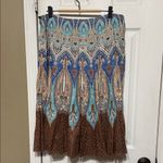 Elie Tahari  Blue and Brown A-Line Skirt Photo 2