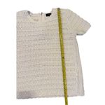 Banana Republic  Women's White Crochet Knit Top Size S Short Sleeve Photo 4
