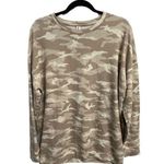 Athleta  camo crew neck balance pullover sweatshirt sweater 632058 LT brown white Photo 0