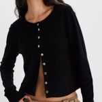 Free People NWT  Nocturnal Solid Cashmere Wool Cardigan Button Down Black XS $128 Photo 0