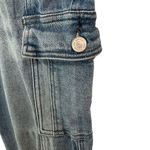 Kancan Avery Straight Leg Cargo Jeans women 9* cropped stretch medium wash denim Blue Size undefined Photo 4