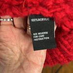 Red puff sleeve relaxed, cardigan. Size small Photo 3