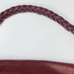 Lucky Brand Burgundy Red Leather Braided Strap Flap Purse Handbag Heart Closure Photo 3
