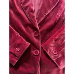 Rafaella Burgundy Velvet Blazer Jacket Vintage Silk Blend 90s Y2K Sz 12 Photo 4