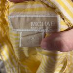 Cute Michael Kors limoncello stripe button front shirt pockets coastal classic Yellow Size 1X Photo 5
