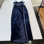 NWT Lulus Alluring Icon Navy Blue Velvet Bustier Sleeveless Maxi‎ Dress LARGE Photo 7
