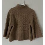 Banana Republic Brown Cavo Flare Sleeve Wool Blend Cable Knit Sweater Size XS Photo 0