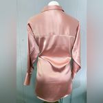 H&M Satin Button-Down Shirt in Blush Photo 4