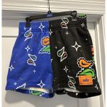 Nike Logo Women's Size Large Black & Blue Paisely Cotton Blend Fleece Shorts UF Photo 1