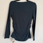 NWT OGL Sz L Asymmetric Slanted Ruched Long Sleeve Brami Top in Dark Blue Size L Photo 1