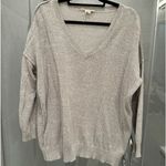 BCBGeneration Grey V-Neck Long Sleeve Tight Knit Oversized Sweater M/L Photo 1