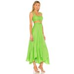 Cult Gaia  Eileen Dress XS Green Silk Rayon Side Cutout Back Zip Revolve Photo 1