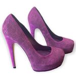 MADONNA Truth Or Dare Langlade Purple Suede Platform Heels Size 5.5 Photo 0