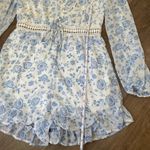 Disney Princess White Blue Floral Long Sleeve Lined Romper ~ FLAWED ~ Size M Photo 13