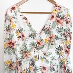 Toxik3 Floral Faux Wrap Long Sleeve Romper Size M Photo 2