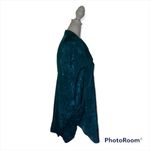 Victoria's Secret Teal Floral Satin Collared Pajama Shirt Nightgown/Top P/S Photo 2